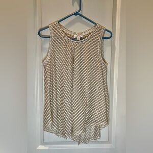 Studio By JPR Tan and White Striped Sleeveless Top Size PM